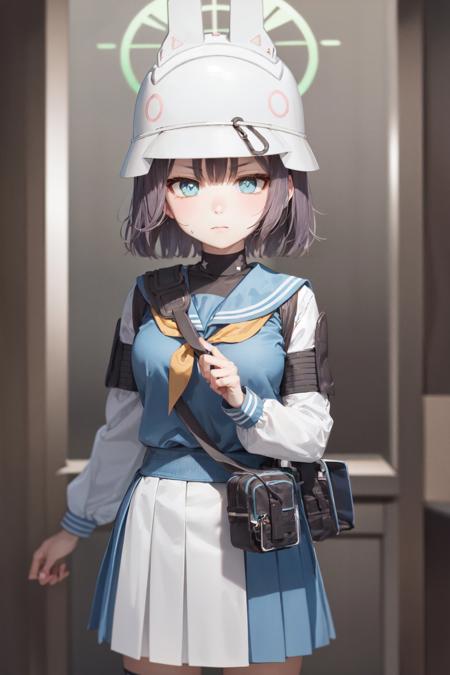 00210-1911372836-), expressionless, closed mouth, looking at viewer, helmet, halo, school uniform, serafuku, yellow neckerchief, pleated skirt, s.jpg